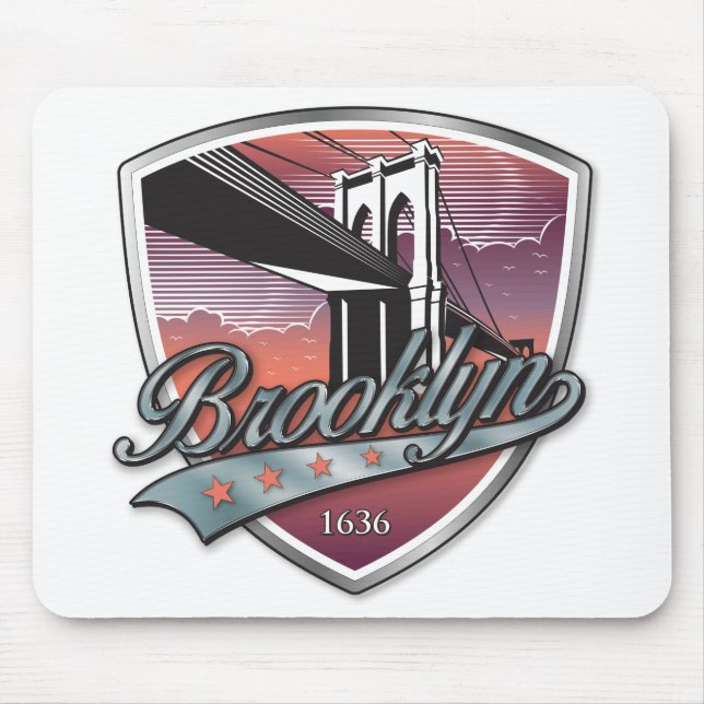 Brooklyn Design Silver Metallic Mouse Mat (Front)