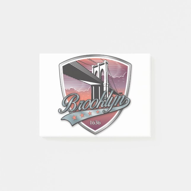 Brooklyn Design Silver Metallic Post-it Notes (Front)