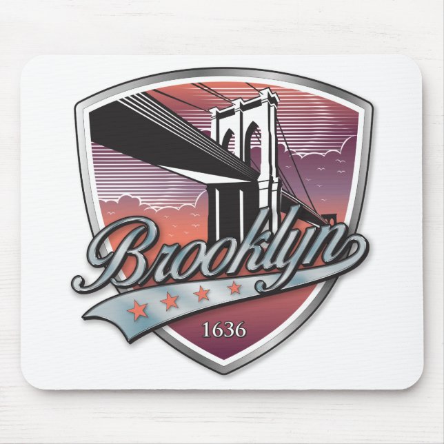 Brooklyn Design Silver Mouse Mat (Front)
