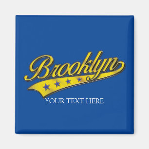 Brooklyn Gold Swoosh Design Template Magnet