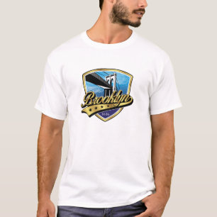 Brooklyn Gold Swoosh Logo Design T-Shirt