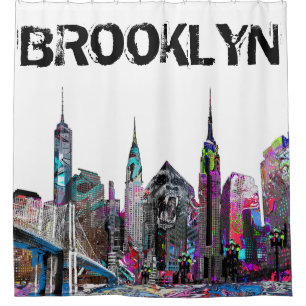 Brooklyn Graffiti Shower Curtain
