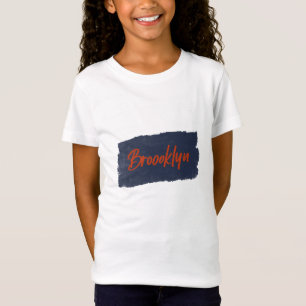 Brooklyn Handwritten Red Typography T-Shirt
