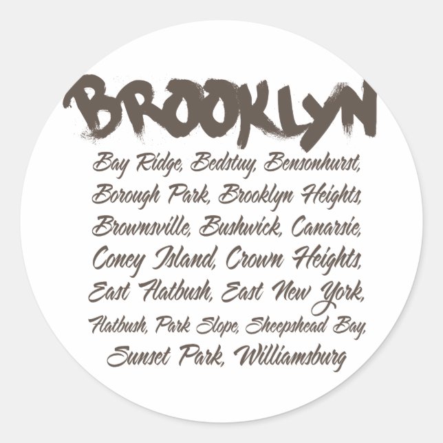 Brooklyn Hoods Classic Round Sticker (Front)