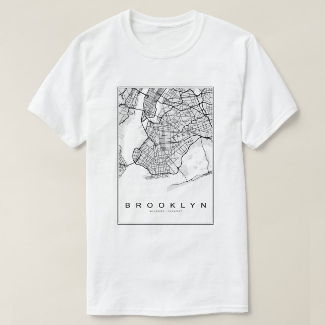 Brooklyn Illustration Map T-Shirt (Design Front)