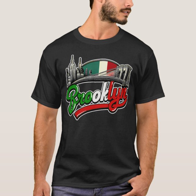 Brooklyn Italian Retro Style  T-Shirt (Front)