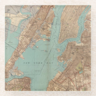 Brooklyn, Jersey City, and Hoboken Glass Coaster