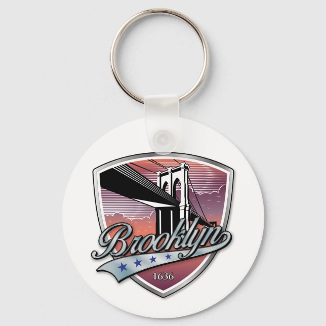 Brooklyn Logo Design Key Ring (Front)