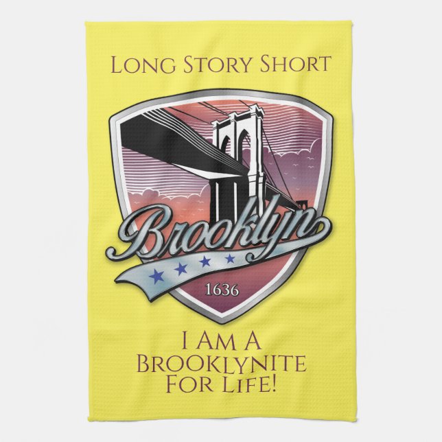 Brooklyn Logo Design Tea Towel (Vertical)