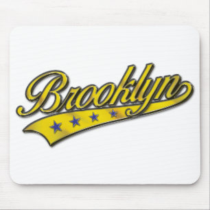 Brooklyn Logo Gold Embossed Mouse Mat
