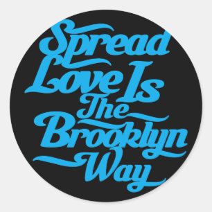 Brooklyn Love Blue Classic Round Sticker