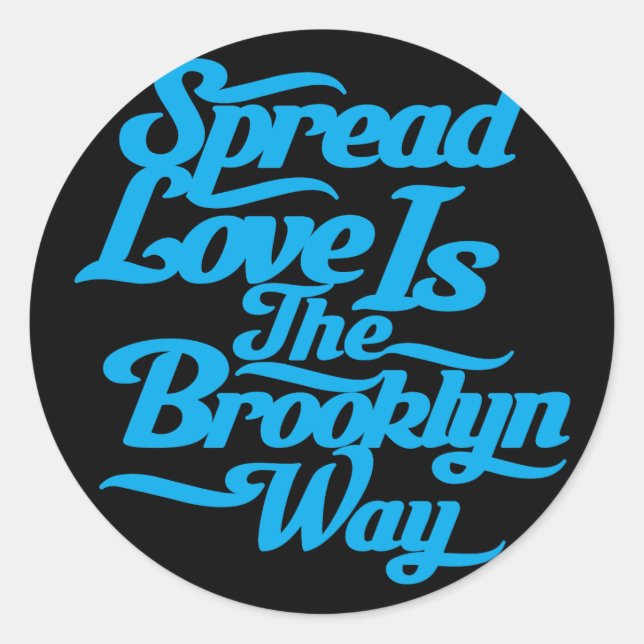 Brooklyn Love Blue Classic Round Sticker (Front)