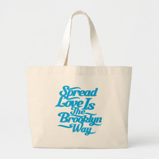 Brooklyn Love Blue Large Tote Bag