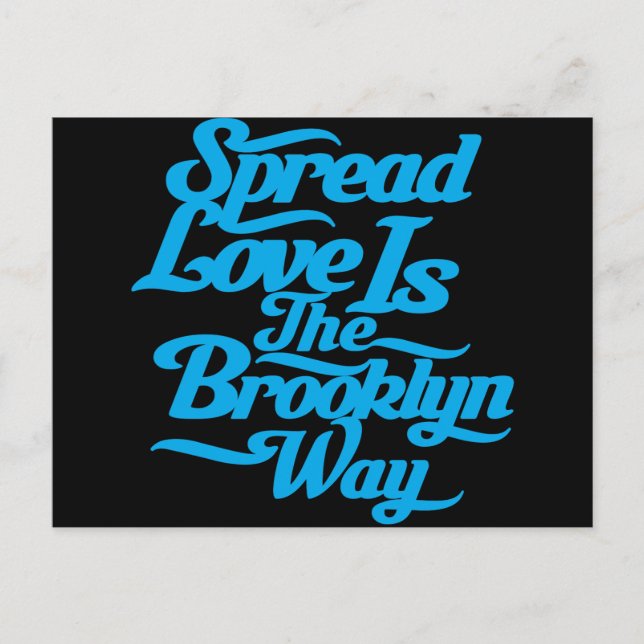 Brooklyn Love Blue Postcard (Front)