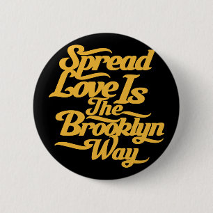 Brooklyn Love Yellow 6 Cm Round Badge