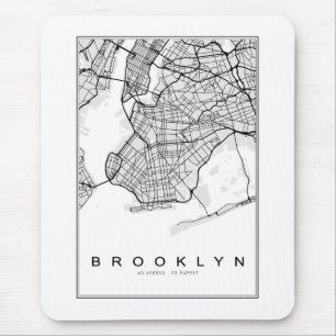 Brooklyn Map Illustration Mouse Mat