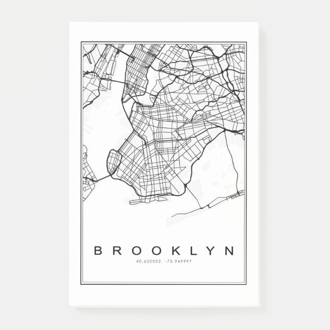 Brooklyn Map Illustration Post-it Notes (Front)