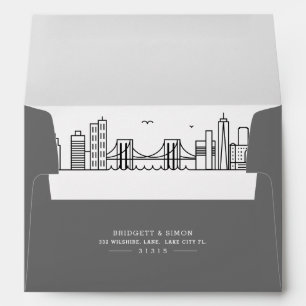 Brooklyn Modern Deco   Skyline Reveal Envelope