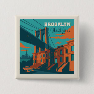 Brooklyn New York 15 Cm Square Badge