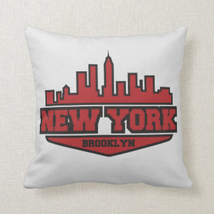 Brooklyn New York   Block Style Script Cushion