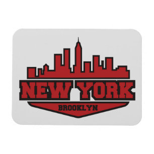 Brooklyn New York Block Style Script Magnet