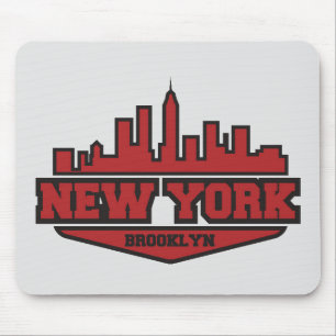 Brooklyn New York   Block Style Script Mouse Mat