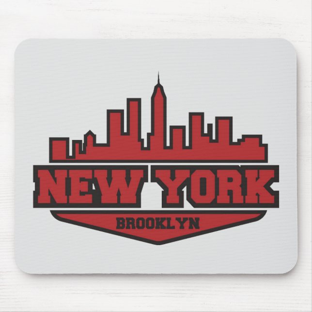 Brooklyn New York | Block Style Script Mouse Mat (Front)