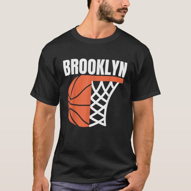 Brooklyn new york city basketball net graphic spor T-Shirt (Front)