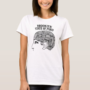 Brooklyn New York City Brain Head Design T-Shirt
