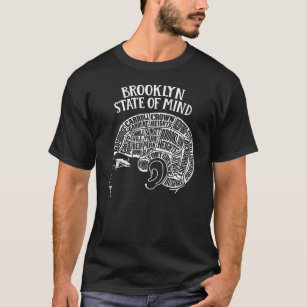 Brooklyn New York City Brain Head Design T-Shirt