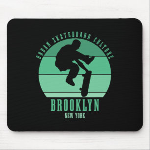 Brooklyn New York City Skateboarder Urn Skateboard Mouse Mat