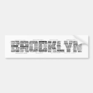 Brooklyn New York City Word Art Bumper Sticker