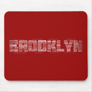 Brooklyn New York City Word Art Mouse Mat