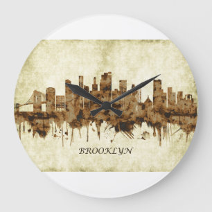 Brooklyn New York Cityscape Large Clock
