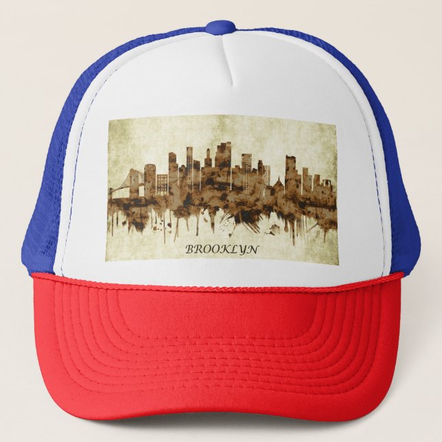 Brooklyn New York Cityscape Trucker Hat (Front)