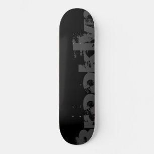 Brooklyn - New York, Cool, Urban, Black And White Skateboard