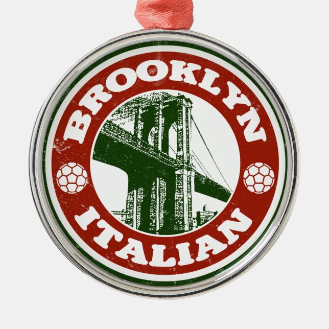 Brooklyn New York Italians Metal Tree Decoration (Front)