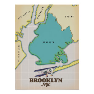 Brooklyn New York Map Poster