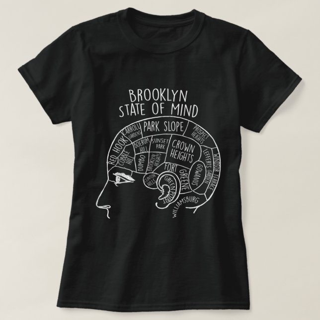 Brooklyn New York, Neighbourhoods  T-Shirt (Design Front)