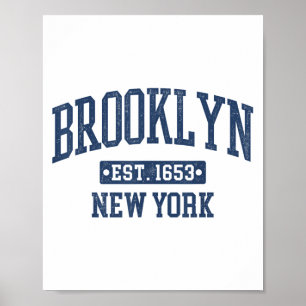 Brooklyn New York Ny Vintage Sports Design Poster