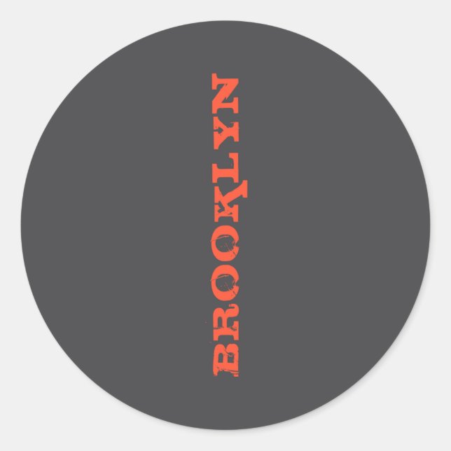 Brooklyn New York Nyc Navy Blue Orange Mens Basic  Classic Round Sticker (Front)