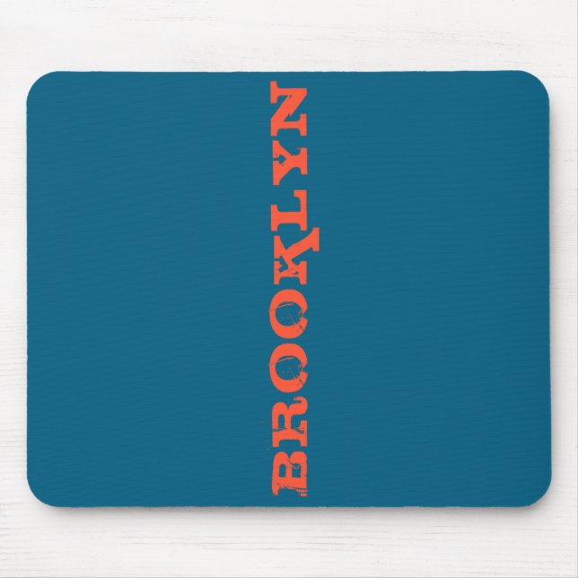 Brooklyn New York Nyc Navy Blue Orange Mens Basic  Mouse Mat (Front)
