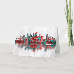 Brooklyn New York Skyline Holiday Card