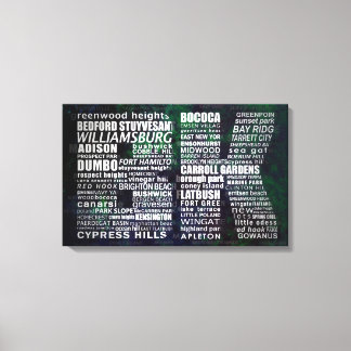 Brooklyn New York Typographic Canvas Print