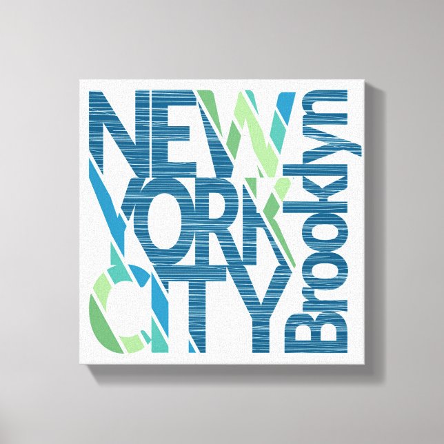 Brooklyn New York Typography Canvas Print (Front)