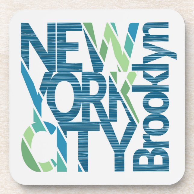 Brooklyn New York Typography Coaster (Front)