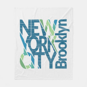 Brooklyn New York Typography Fleece Blanket