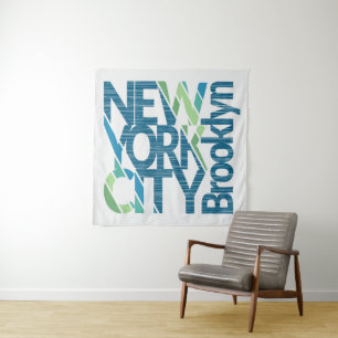 Brooklyn New York Typography Tapestry