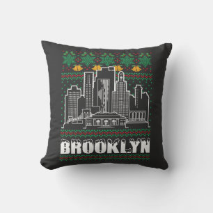 Brooklyn New York Ugly Christmas Cushion