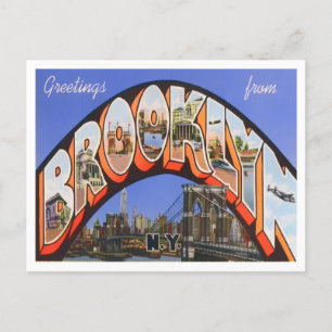 Brooklyn, New York Vintage Big Letters Postcard